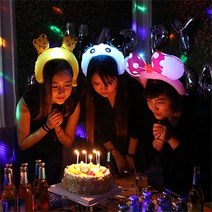 [피앤비유니티]애니멀라이트풍선헤어밴드원숭이팬더개구리토끼호랑이기린라이트애니멀풍선LED풍선LED머리띠, 팬더