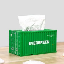 한 고객님당 제품만 구매부탁드립니다 Maersk 컨테이너 티슈 박스 도커 모델 장식 CMA 보관 냅킨 거치대 데스크탑, [06] EVERGREEN Tissue Box, 1개