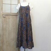 보헤미안 끈 나시 봄 여름 루즈핏 뷔스티에 롱원피스