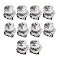 Zeyuan 랙 마운트 서버 캐비닛 랙 마운트 서버 선반 라우터 은 (M6 x 20mm) 용 10 팩 랙 마운트 케이지 너트 나사 및 와셔, M5x20