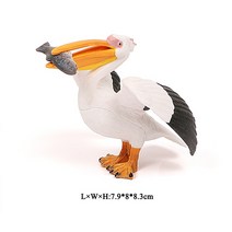 2023토끼 시뮬레이션 조류 모델 터키 플라밍고 앵무새 올빼미 바다 독수리 타조 PVC 액션 피규어 인형 장난감, [25] Catch Fish Pelican
