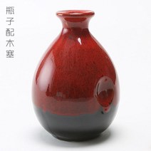 도자기 술병 흙도기가정용 밀폐 술항아리 독, 붉은 병 1L