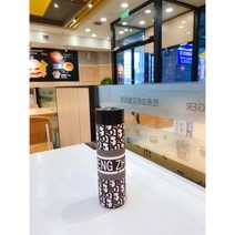 쉔샵 오피스 사무실 여성 리틀 보온텀블러 스마트 LED 스테인리스 텀블러 티컵 남녀 학생 휴대용 물컵 차량용 텀블러 아웃도어 피트니스 헬스 사무용 물병 봄 소풍 텀블러 선물용, 영문(블랙)