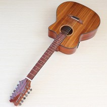 어쿠스틱 기타 입문용 앰프 연결 클래식 포크 기타 41인치 일렉트릭 12현 컷어웨이 디자인 무광택 마감 내츄럴 컬러 eq, m2 아카시아 탑