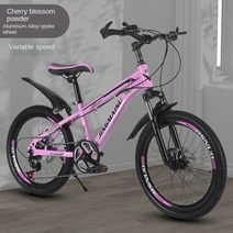 풀샥 MTV자전거 xc MTB WOLFACE 어린이 가변 속도 산악 자전거 20/22 인치 학생 소년 소녀 더블 디스크 브레이크, [01] 20 Inch, [06] Pink 2