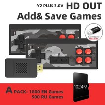 테트리스게임기 고전 게임 오락실 데이터 개구리 비디오 스틱 레트로 내장 1400 클래식 댄디 미니 콘솔 AV/HD OUT TV 지원 다운로드, [03] Y2S plus 2300 Games, 03 Y2S plus1800 games