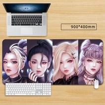 마우스 장패드 롤 리그 오브 레전드 KDA아리 큐티 캐릭터 게임 대형 마우스패드 게이밍 패드 피시 게임 굿즈, 색상-14, 90*40cm