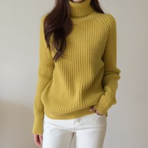 데일리앤 뮤즐리 여성 골지 목폴라 터틀넥 니트