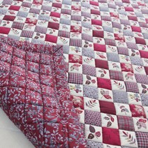 싱글패드 무아르 손 누빔 카페트 대형 폭신 돌 침대 소파 맞춤, 레드 싱글패드