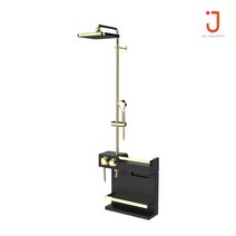 제이씨엘 수납형 해바라기 샤워기 JCL J1-3000 플러스 GB+SB 골드무광블랙, 1개