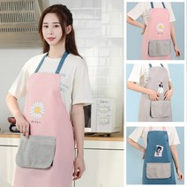 카페 주방 원예 방수 방유 앞치마 꽃집 신혼 손닦는 포켓 예쁜앞치마 핸드타월 3컬러, 그레이 소녀