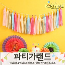 (주)파티해 파티 가랜드2 D-G - 생일 프로포즈 기념일 캠핑 홈데코 조화 여름 축하 환영, D21.DIY데코태슬가랜드(5종)-파스텔