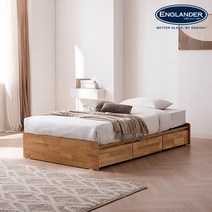 잉글랜더 캐스퍼 무헤드 원목 수납 침대(쟈가드 본넬매트-SS), 내츄럴원목