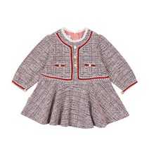 압소바 끌로 트위드 원피스 AX725410 핑크 출산백일선물