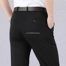 남자 캐쥬얼 면바지 높은 스트레치 남성 클래식 바지 봄 여름 캐주얼 허리 비즈니스 Dropshipping