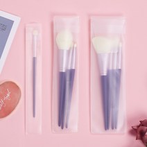 메이크업 브러쉬 붓 브러시 휴대용 보관 슬림 미니 케이스 반투명 비닐 파우치, L, 1개