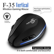 손목보호 왼손 버티컬 저소음 마우스 ZELOTES F36 인체 공학적 수직 무선 2, 없음, F35