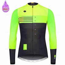스페인 팀 겨울 보온 양모 사이클링 의류 남성 긴 소매 저지 정장 야외 승마 자전거 MTB 바지 점프 슈트, [05] L, [14] jersey  14