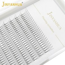 JINYANHUA 3D 소프트 내추럴 밍크 속눈썹 수제 프리메이드 볼륨 팬 연장 메이크업 팜므 인조 3 줄 12 줄, 01 0.10mm_06 13mm_04 D, 01 2D 12rows
