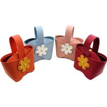 가죽 구디백 어린이집 유치원 양말 선물 답례품 플라워 포장 가방(L), 오렌지