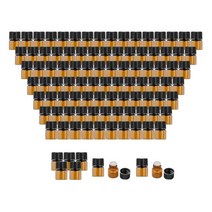 100x 앰버 미니 유리 병 스크류 커버 리필 가능 피스 감속기 바이알 향수 에센셜 오일 테라피, 04 middle hole plug 1ml