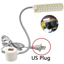 휴대용 재봉틀 LED 라이트 10/20/30LED 마그네틱 마운팅베이스 구즈넥 작업 램프 작업대 선반 드릴 프레스 포터블 미싱, 02 110V US Plug, Dimmable 30leds