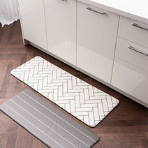 [1+1] 양면이 다른 쿠션 주방매트 대+대 세트, 세빌화이트 (대)/세빌화이트 (대)