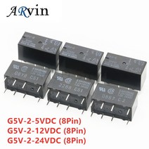 전기릴레이 5개/몫 오므론 릴레이 G5V-2-5VDC 5V 12V 24V 브랜드 새로운 원래 2A 신호 8PIN, 02 G5V-2-12VDC