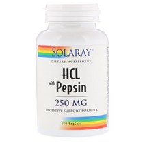 Solaray 솔라레이 Hcl 위드 펩신 250Mg 180캡 Aa12200 세계적 톱상품 해외 직구상품