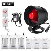 kerui 무선 홈 보안 도난 경보 시스템 쉬운 설정 작동 120db 스피커 초인종 비상 기능, 키트 6, 우리 플러그