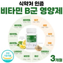 비타민 B군 8종 미네랄 활력 영양제 비타민B 콤플렉스 엽산 B1 B2 B6 B12 정 약 3개월분 콤플렉스 고함량 플러스 친척 비타민비 복합 기능성 남자 여성 부모님 선물 세트, 90정 x 1개 (3개월분)
