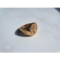 노블른 써지컬 스틸 골드 나무 반지