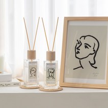 모먼트 마티스 드로잉 디퓨저 우드캡 린넨 샌달우드 160ml, (우드캡) 여인 불투명