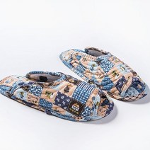 BOFO 여성용 거실 천 슬리퍼 퀼트 면 실내화, 11번 로봇마을