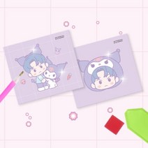 아트박스/아이러브페인팅 DIY데코형 NCTx산리오 보석십자수 9.5x11cm 쿠로미&도영, 단품