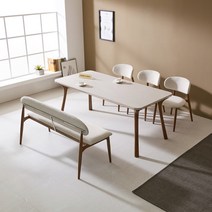 홈앤힐 베움 애쉬원목 통세라믹 4인 식탁세트 의자형, [베움] 4인 식탁세트(의자 4개)