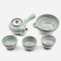 붓칠 분청 다기세트 바이어선물 외국인선물, 한지포장