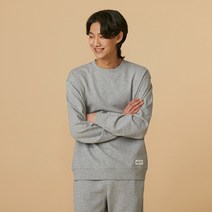 [JAJU/자주] 남 스웨트 크루넥 셔츠_멜란지 그레이