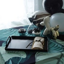 기타 바보사랑[무드미] 철제 손잡이 트레이 쟁반 대형, 블랙