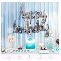 해피버스데이 풍선 세트 레터링풍선 생일 파티 꾸미기, 로즈골드