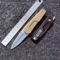 다이버 수중 잠수칼 국산 극렬 무력 G10 미니 폴딩 커터 아웃도어 키 경도, 01 사막색 손잡이+스틸 에지