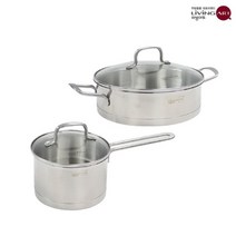 리빙아트 에센셜 바닥3중 스텐레스 인덕션가능 냄비세트 2종D(편수16+전골24), 필수선택, 없음/없음/없음