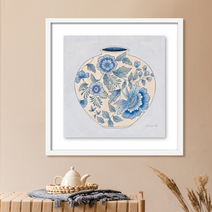 그림닷컴-달항아리그림 김경희 액자포함 blue, 60X60cm, (원목)관액자베이지