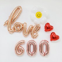 데이지 러브 하트 100일 기념일 은박풍선 세트, 1세트, 600일