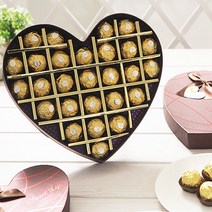 러브 하트 페레로로쉐 고급 초콜릿 커플 발렌타인데이 화이트데이 학원 학교 유치원 어린이집 선생님 여친 선물 부부의날 공무원 시험 수험생 수능 선물, 하트 페레로로쉐 10개 세트(초콜릿색 케이스)