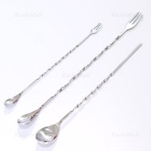 바스푼 (Bar spoon) 칵테일용 빠스푼칵테일제조도구, 03. 포크형 바스푼-특대