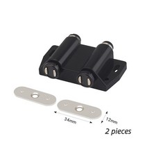 자석도어스토퍼 무타공무고정스토퍼블랙 마그네틱 캐치 도어 클로저 푸시 오픈 자석 캐비닛 옷장 찬장, 05 MTA0605-Black-Double