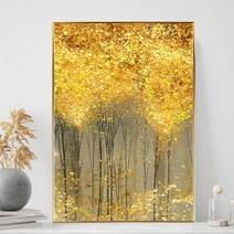 돈나무 액자 거실 안방 주방 인테리어 풍수지리 추상화 생기 그림 집들이선물 개업선물, 01번 골드픽 황금나무 추상화A, 유광골드
