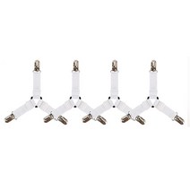 침대고정클립 홈 조절 가능한 침대 시트 탄성 그리퍼 벨트 패스너 소파 매트리스 커버 코너 홀더 클립 발 정리 도구, [10] 4 pcs White