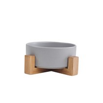 고양이 정수기 급수기 강아지 음수대 식수대 나무 받침대가 있는 세라믹 개 먹이 큰, 16.gray with Stand - L 850ML
